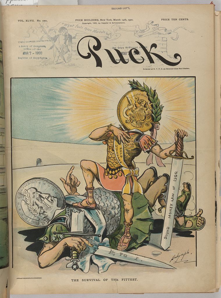 ThSilvermarines's tweet photo. Why did US Debt Clock change 16:1 to 8:1?
The original 1900 Puck cartoon showed the Silver Standard defeated — its broken sword marked “16 TO 1.”
US Debt Clock reused the same image.
But it changed the sword to “8 TO 1 RATIO”
and renamed the scene:
SILVER BREAKOUT.
Why? https://t.co/CVlp6JfrLu