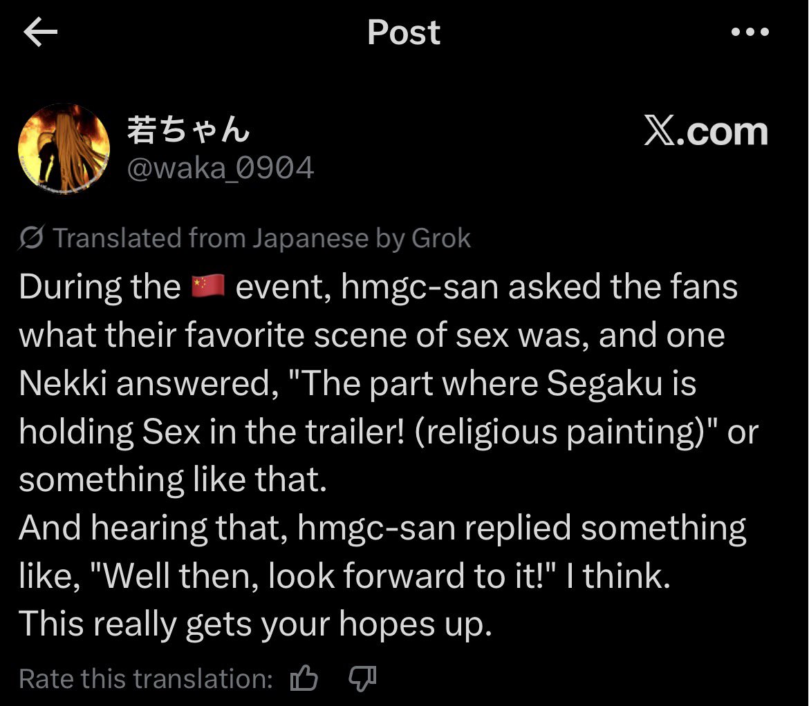 callmevertigo's tweet photo. @Thatgirl_crissy either something wrong with translation from Japanese or remake going to be very good, wdym favorite sex scene 🫩 https://t.co/FTo5QpBrCB