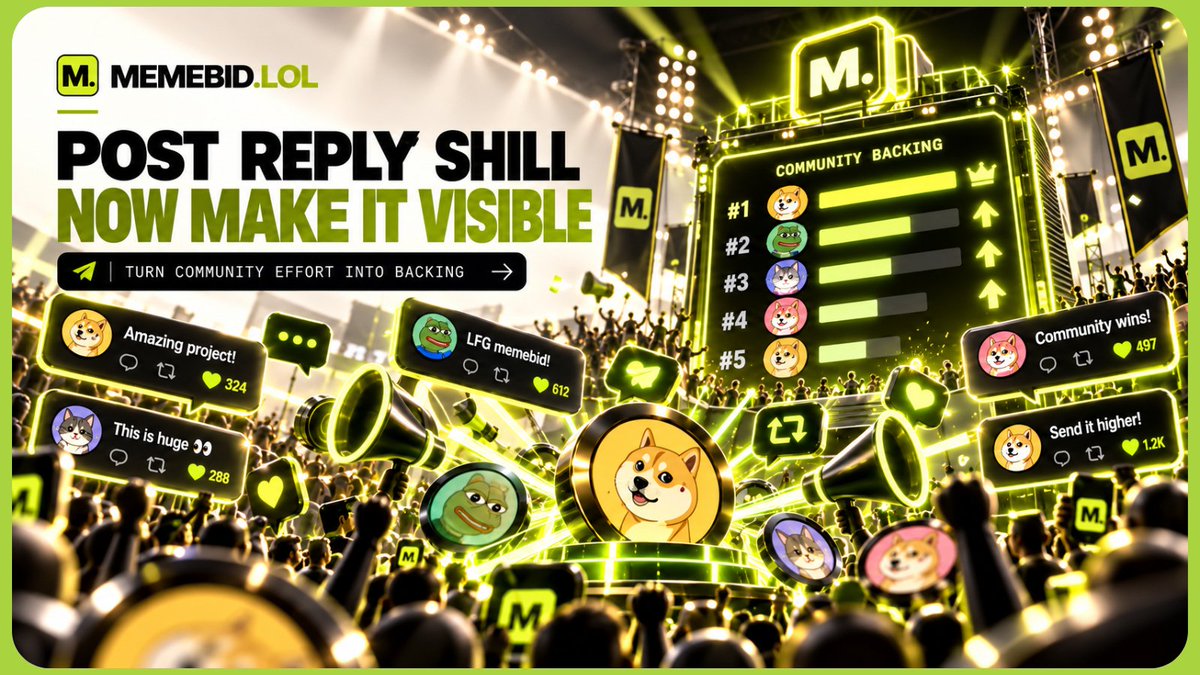 MemeBid_lol's tweet photo. You raid for your bag every day🏃

You post memes, reply, shill and still have no way to show how hard your community is pushing🏋️

💚@MemeBid_lol turns that support into visible backing

Back your meme, rally the community and fight for a higher rank🐸 https://t.co/W9LjBhvEFm
