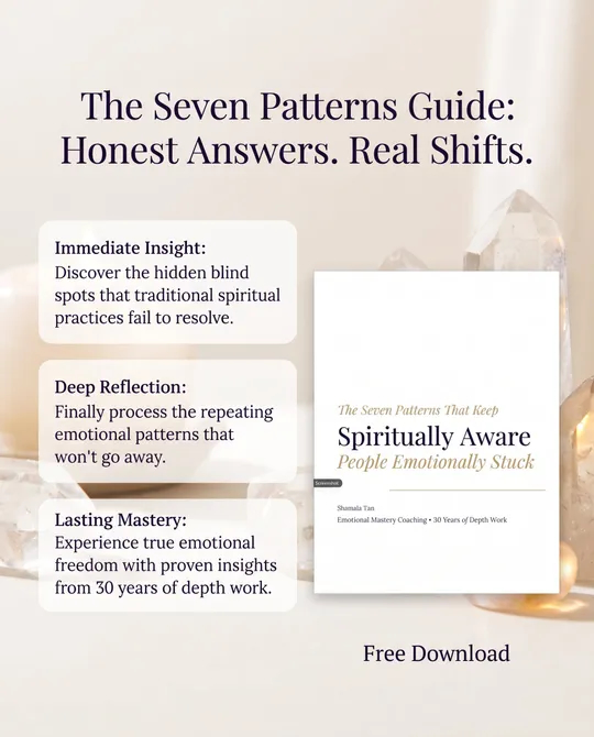 higherpsychism's tweet photo. You practice spirituality, yet your patterns repeat.

Shamala Tan’s Seven Patterns guide helps you name the blind spots behind them.

Which pattern shapes your choices?

Get the guide.

Sources:
- https://t.co/woC3d6Fn9a https://t.co/JhdaC05y3k