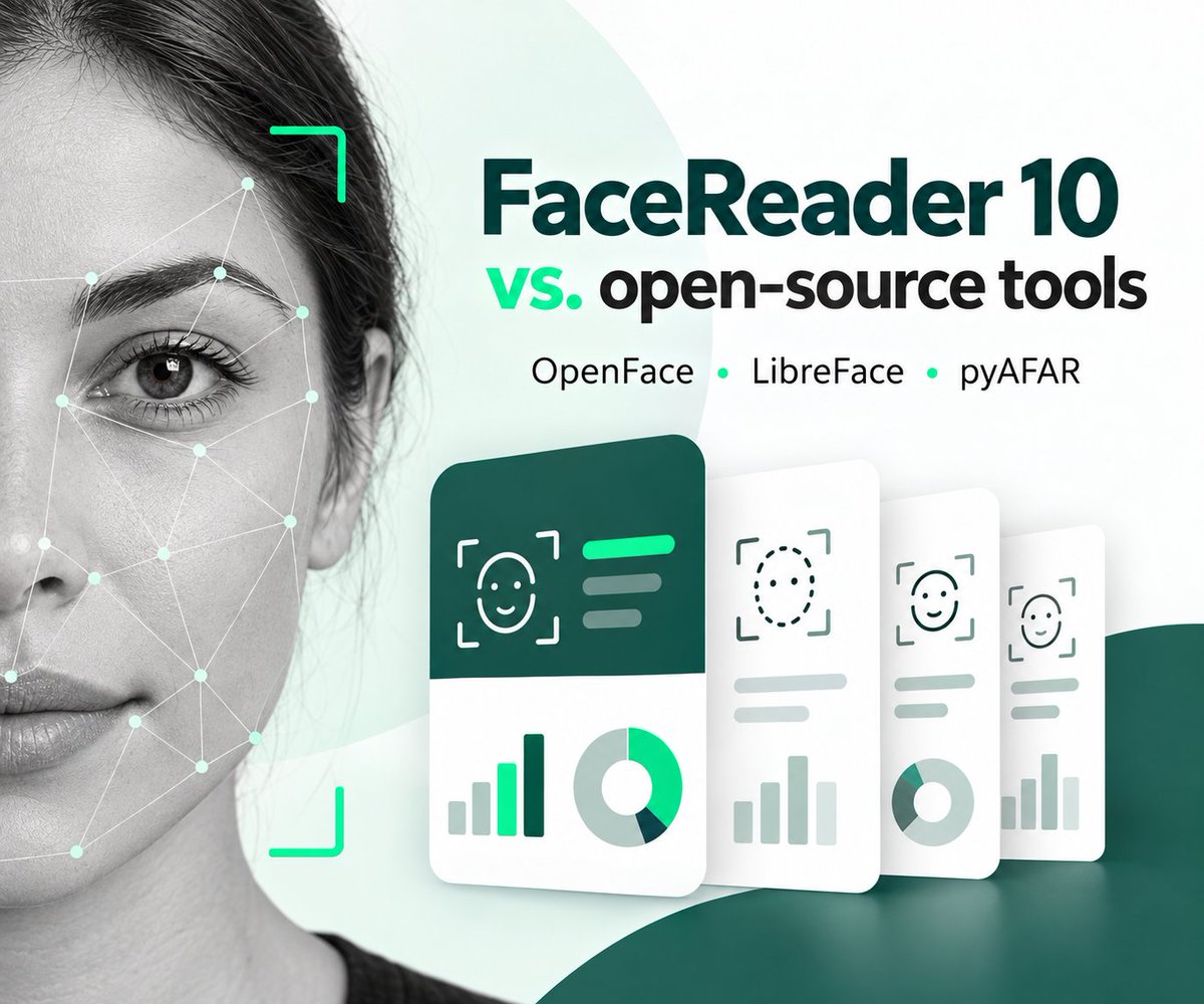 NoldusIT's tweet photo. Open-source facial expression tools are free. But how accurate are they?

We compared FaceReader 10 with OpenFace, LibreFace, and pyAFAR across emotion classification, Action Units, infant analysis, and usability.

See the comparison:
https://t.co/VEvjJf9FBN

#FaceReader #FACS https://t.co/wGNRqUjKiS