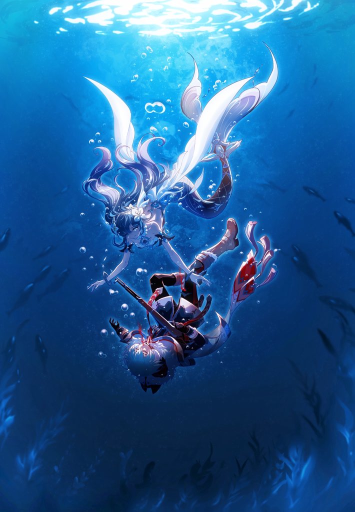 AsakawaAmore's tweet photo. 🐺🧜🏻‍♀️#GenshinImpact 
#Alyosha X #Vodyanitsa https://t.co/8K4vq4nYx9