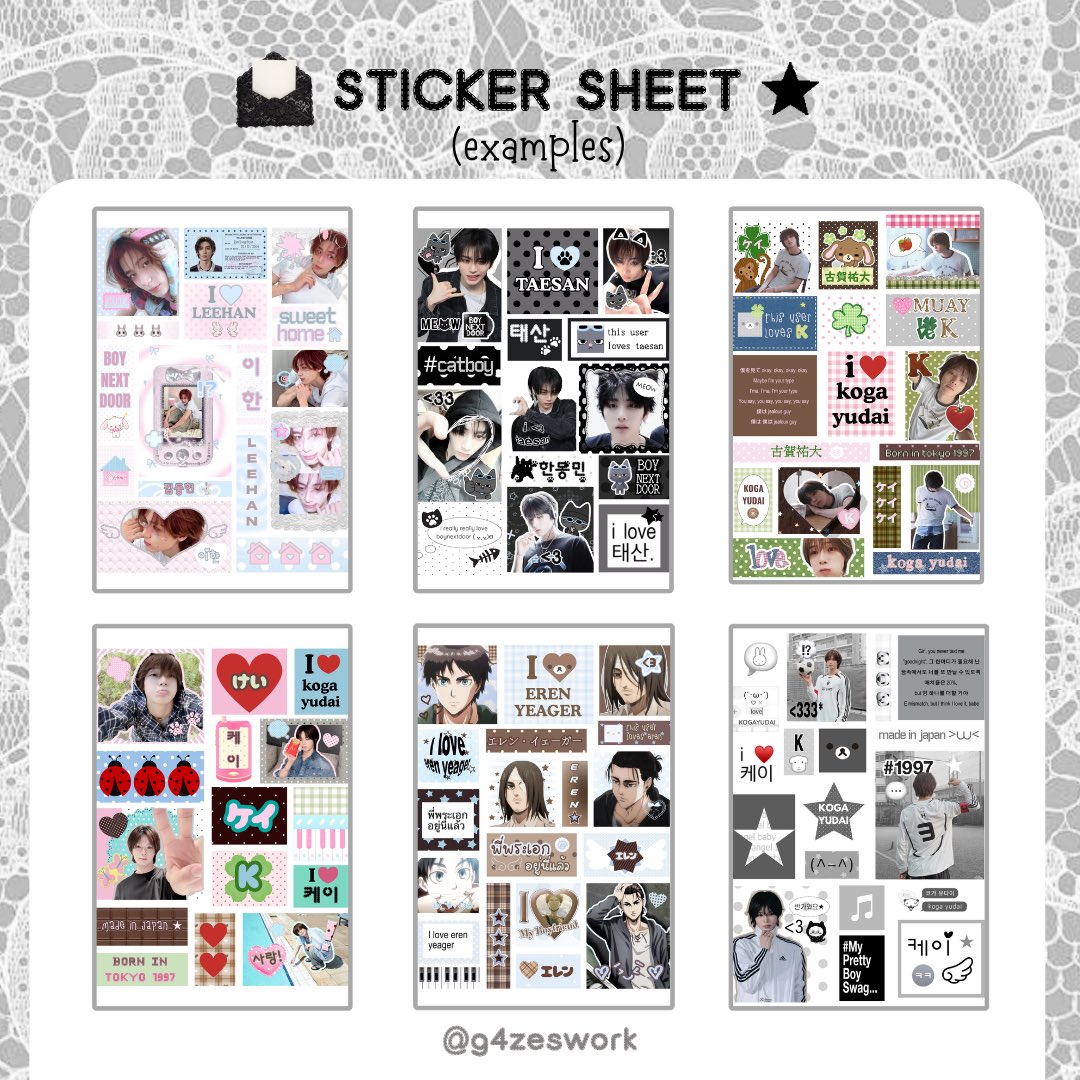 g4zeswork's tweet photo. ★ STICKER SHEET CMS DESIGN !! 🪽

100 - 120 .- | ใส่โค้ดเข้าตู้ปริ้นที่ Moshi Moshi ได้ 
รับออกแบบทุกแนว ❤︎ ❤︎

Dm to order / line ( fast reply ) 💭🐈‍⬛
💬 https://t.co/MmUvIUn3Cj

#stickersheet #stickersheetcms #รับออกแบบ #giveaway https://t.co/3J9MXC1E2v