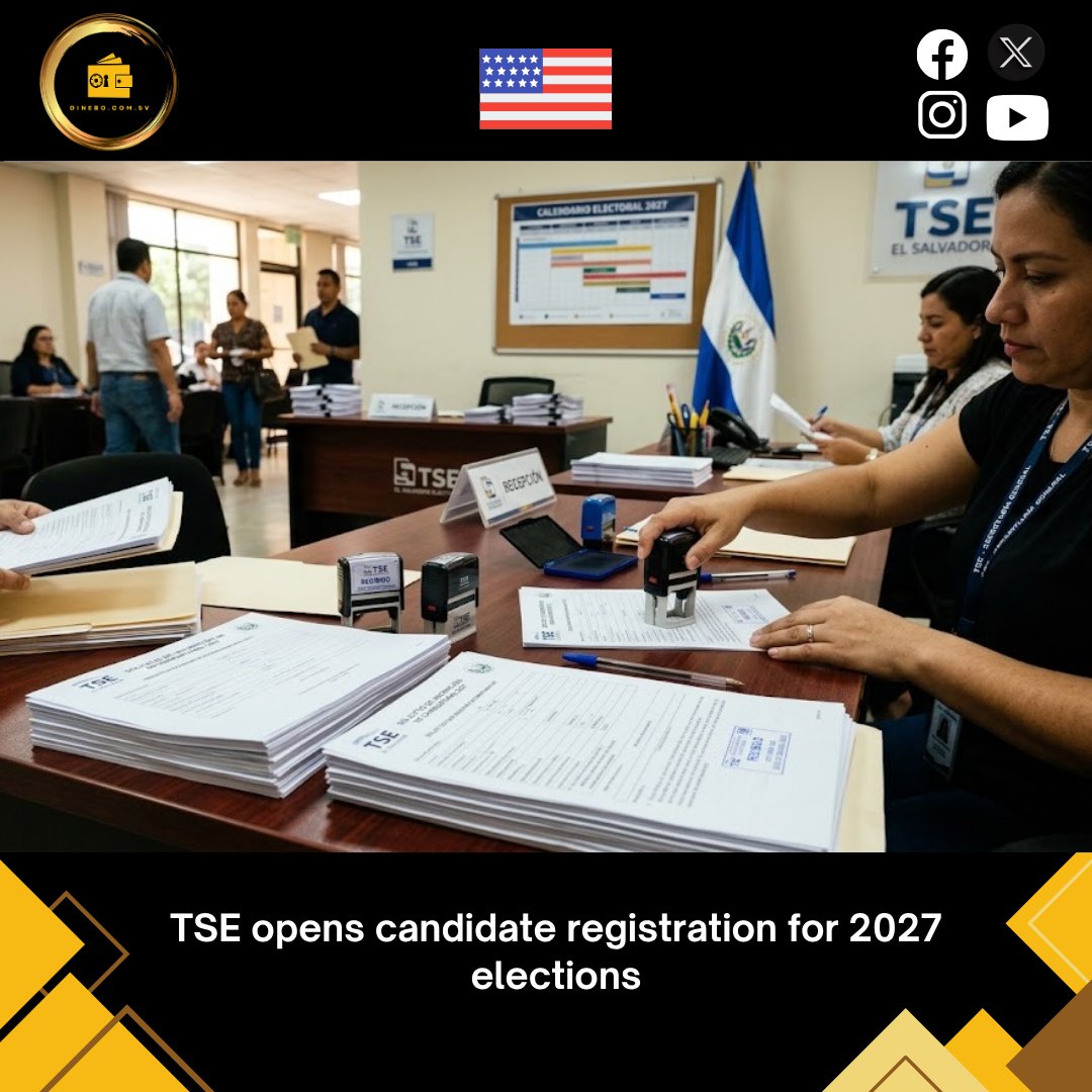 dinerocomsv's tweet photo. 🗳️🇸🇻 The @TSEElSalvador announced the opening of the registration period for political parties to submit their candidate applications for the 2027 elections. 📋📅
Read here https://t.co/JznwLJYgBk
#ElSalvador #TSE #Elections2027 #Elections #PoliticalParties 📝LS https://t.co/AB1jIvqTRR
