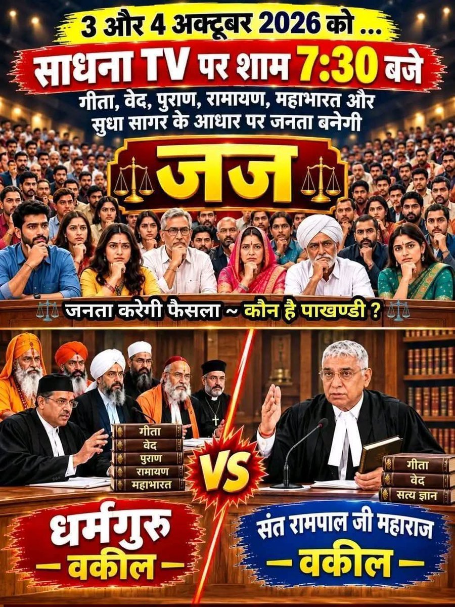 YASHODA43701557's tweet photo. #50लाख_की_ऐतिहासिक_डिबेट

Challenge By Sant RampalJi https://t.co/TJq7a7Lf8v