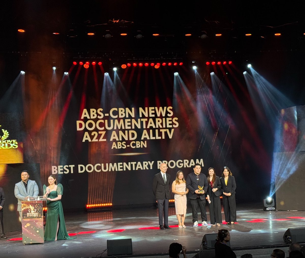 KrishnanGaniel's tweet photo. LOOK: ABS-CBN News wins Best Special Program for “BINI Chapter 3: Hanggang Dulo” and Best Documentary Program for ABS-CBN News Documentaries at the 29th KBP Golden Dove Awards.

The team dedicated the awards to ABS-CBN News documentary cameraman Nestor Depositar, who recently passed away. | @ABSCBNNews