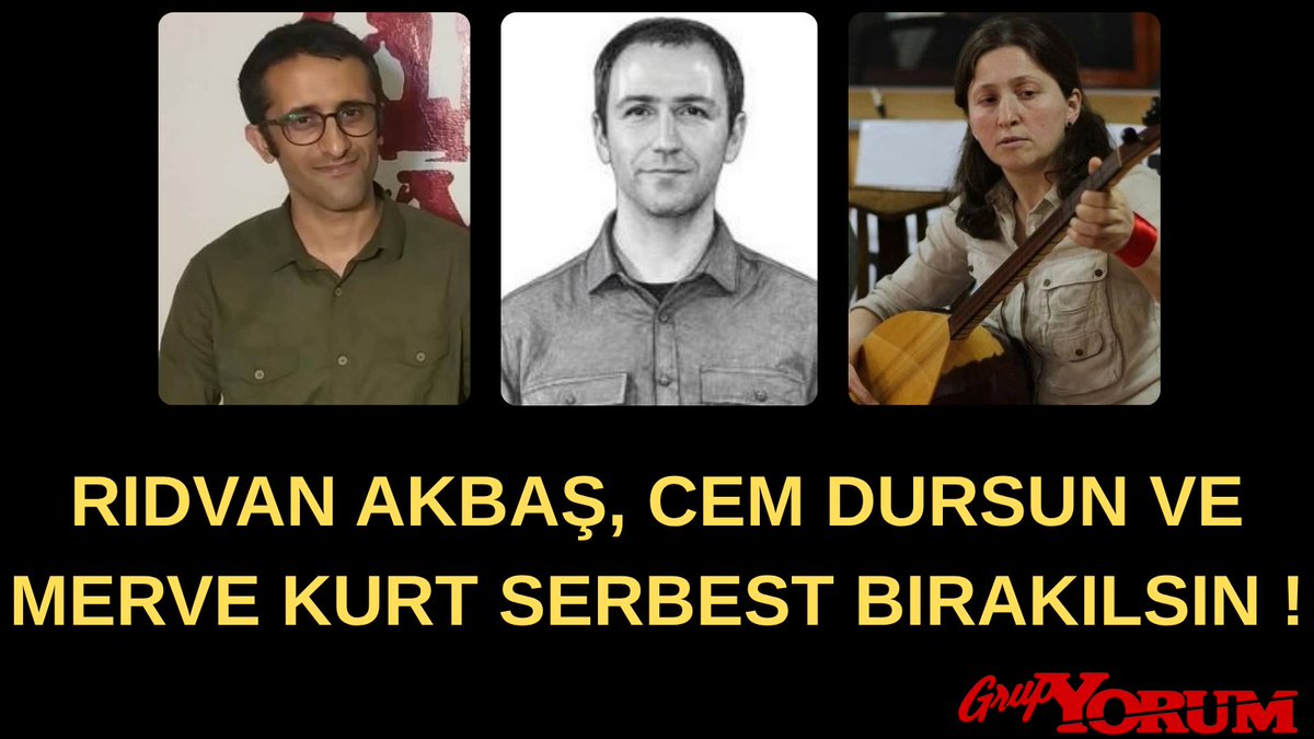 GrupYorum___X's tweet photo. Tutsak Grup Yorum Emekçileri Serbest Bırakılsın !

Grup Yorum Halktır Susturulamaz ! https://t.co/tQWz2kRZUd