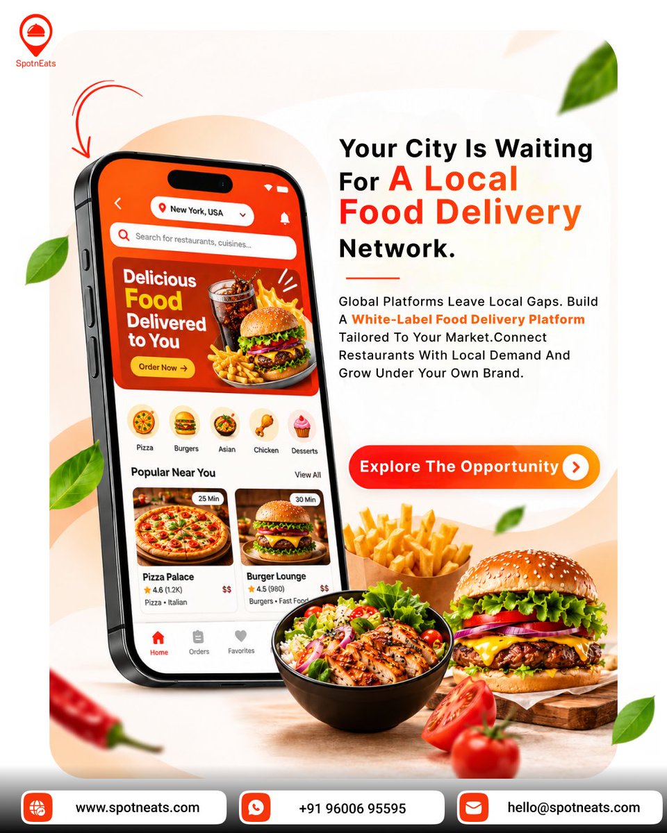 SpotnEatsoff's tweet photo. Your City. Your Restaurants. Your Food Delivery Brand.
Turn local demand into your own food delivery business.
To know more - https://t.co/I6pB4UO3g6
#AppDevelopment #MobileAppDevelopment #AppDevelopmentCompany #FoodDeliveryApp #FoodDeliveryAppDevelopment https://t.co/blGMPfN1XN