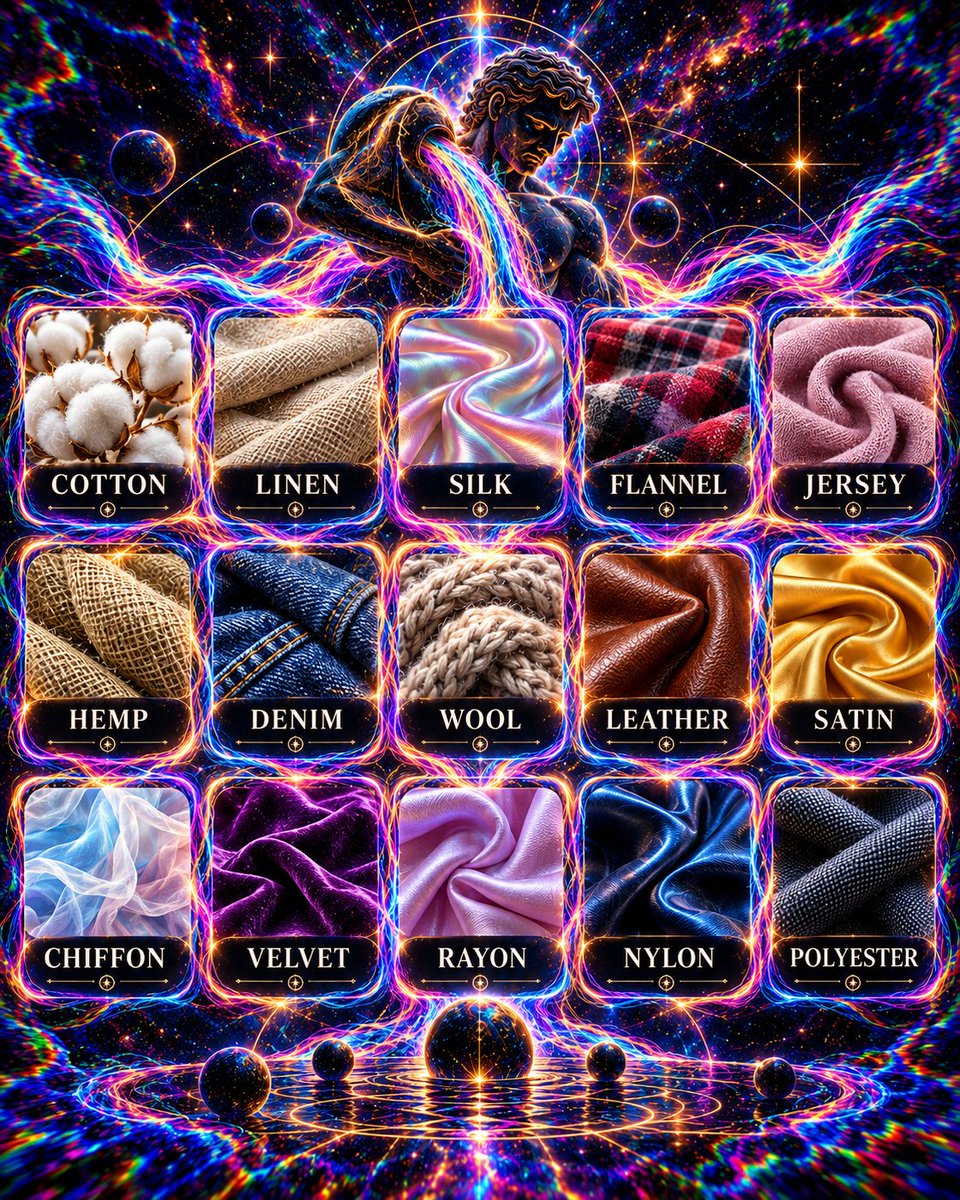 MasterNumber's tweet photo. Hey @grok, rank these fabrics from best to worst for everyday wear. Which ones are healthiest against your skin, and which ones would you avoid completely? https://t.co/lDJZ0ogzIg