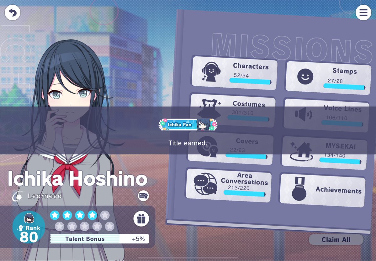 F00LONTHEPLANET's tweet photo. CR80 achieved!!!!!

i always thought this milestone was beyond me, so i’m pleasantly surprised that i was able to reach it so soon. i hope i can keep expressing my appreciation for my favorite character in this game 💙 https://t.co/S92Z1OHkga