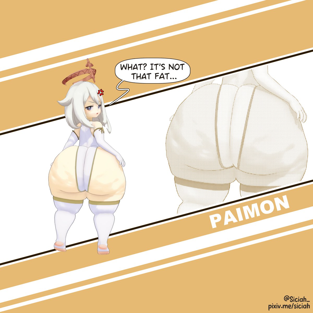 Siciah_'s tweet photo. Paimon fat and wobbly🍑 https://t.co/BkkpNWyMC1