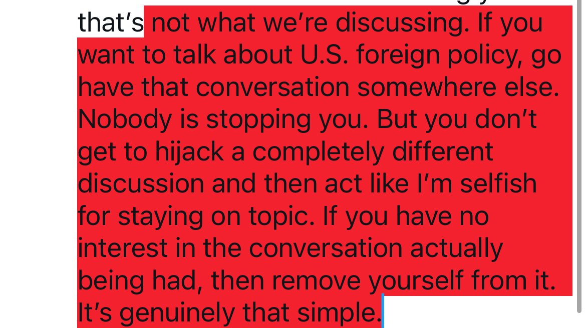 blackstarrr14's tweet photo. @sensrule19 @dawn__141 I’m literally not being self-centered. This is what this specific conversation is about. You’re the one introducing an entirely different political argument into a conversation about Black American culture and AAVE, and then calling me self-centered because I’m telling you thats+ https://t.co/wMQwMTdG2W