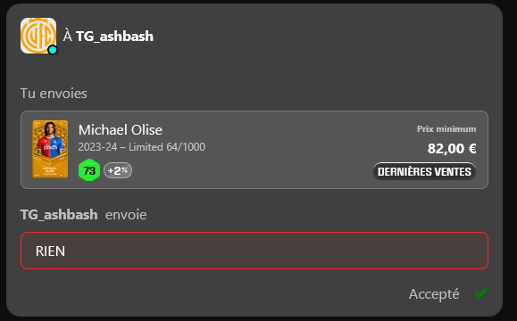 packfeverTCG's tweet photo. 🚨 HERE WE GO! 🚨

ANOTHER claim live on Packfever
Packfever → Sorare ✅

TGashbash Free to play player pulled Michael Olise (FC Bayern München 🇩🇪) T0 Classic in-game
→ real Sorare card now delivered to the player's wallet 🔴⚪

The bridge works.

Done deal.

#Sorare #Packfever https://t.co/hvaOVOk8BP