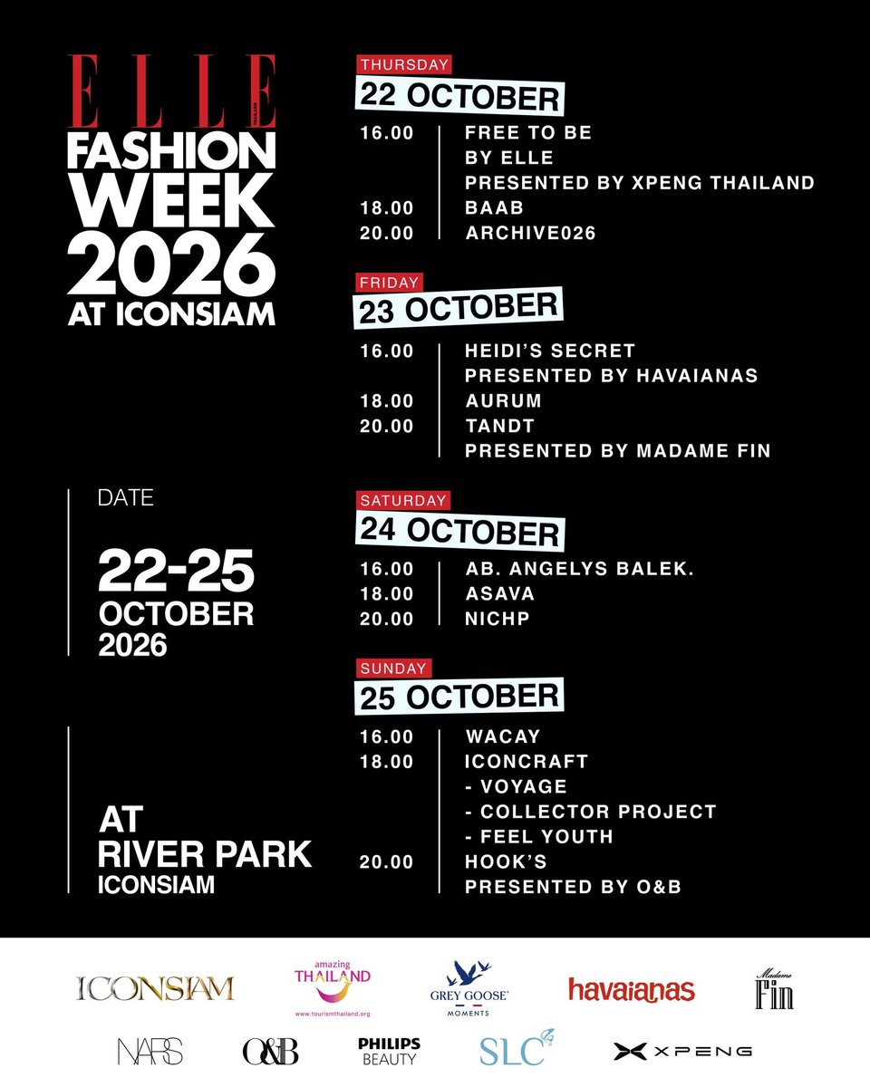 Campai_'s tweet photo. EFW 2026 ของชาล็อตปีนี้ 💫🖤

22 SEP | แถลงข่าว (AURUM)
23 OCT | เดินแบบ AURUM SS27 
25 OCT | HOOK'S  BY O&amp;B

#CharlotteAustin #ชาล็อตออสติน https://t.co/8hB0OODHTo