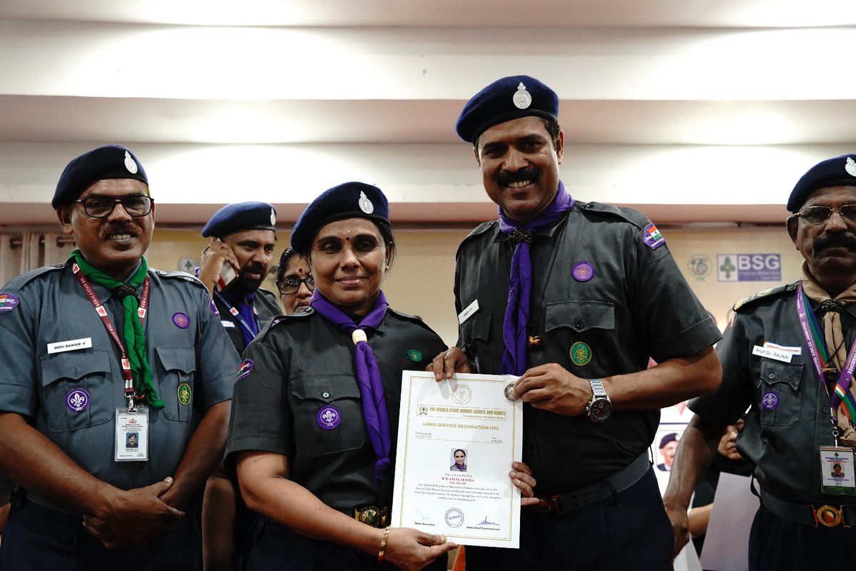 bsgnhq's tweet photo. Kerala State Bharat Scouts and Guides conducted its State Council Meeting 2026 at Shikshak Sadan, Thiruvananthapuram on 29/09/2026, with the participation of 351 council members, including Unit Leaders receiving Long Service Awards and Decorations.
#bsgindia #bsgkerala #meeting https://t.co/CC5isQJsWH