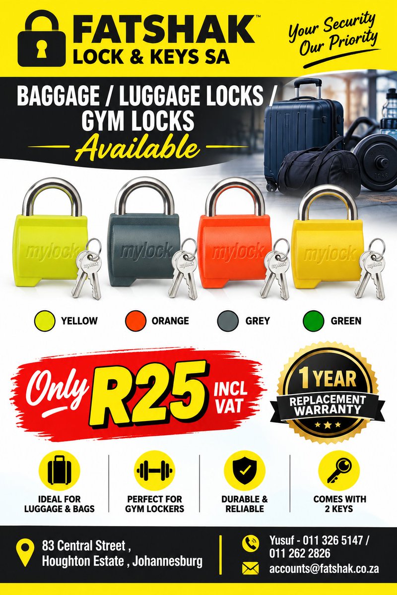 FatshakK's tweet photo. #Fatshak #Locks #Johannesburg #SafetyAboveAll https://t.co/YsQUNR7SkU