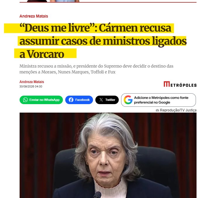 EnioViterbo's tweet photo. Cármen Lúcia: "Estou muito triste com isso tudo, muito envergonhada com essa situação no STF. Peço também desculpas ao povo brasileiro que deve ter esperado de mim uma postura diferente"

Fachin: "Quer ter uma postura diferente e investigar esse caso todo?"

Cármen: "DEUS ME LIVRE!!!"

Na hora de sair das frases de efeito e levantar um dedo pra fazer alguma coisa de verdade, Cármen Lúcia se esconde.

Eis a ministra preocupada com a democracia.