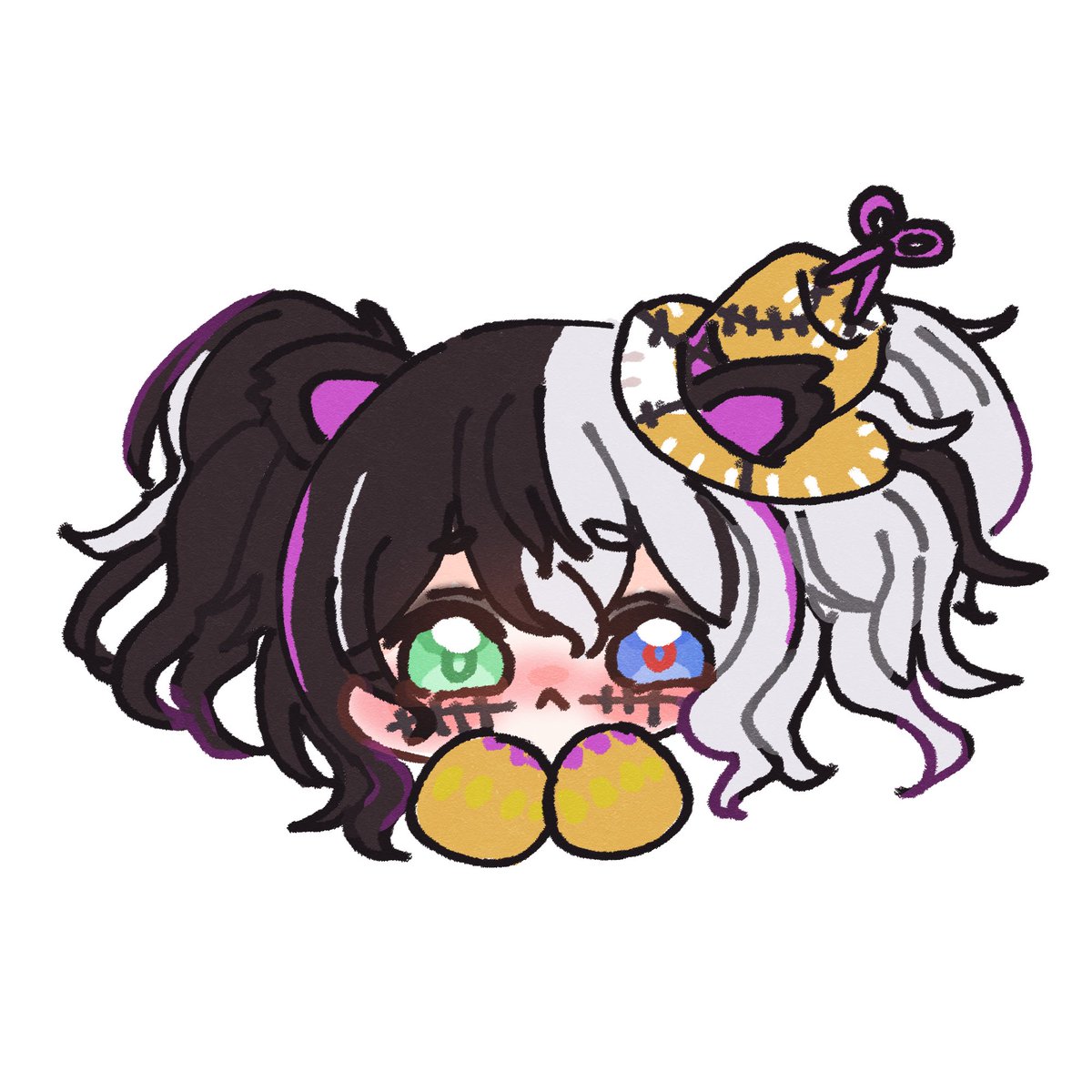 nitiko0420's tweet photo. 練習でお顔だけなハロウィンクーシーちゃん
フサフサなお耳とアイシャドウ濃いめなの可愛すぎ https://t.co/YD6POwWfuA