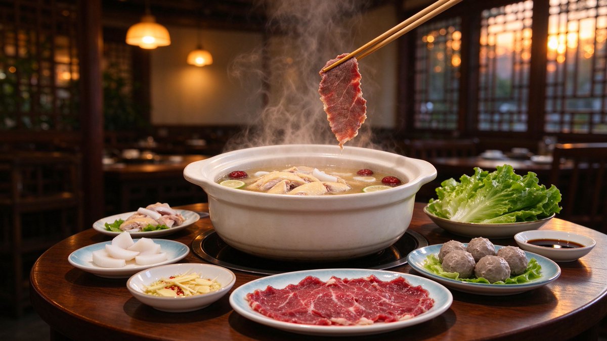 ATourPanda's tweet photo. Autumn in Shenzhen = hot pot season. 🍲 Coconut chicken: drink the broth, dip in soy-sesame sauce, finish with the sweetest soup. Find it at Chaozhou eateries across Luohu. What's your Shenzhen comfort food? #FoodDiary #Shenzhen #ChinaTravel https://t.co/nboclPxBiD