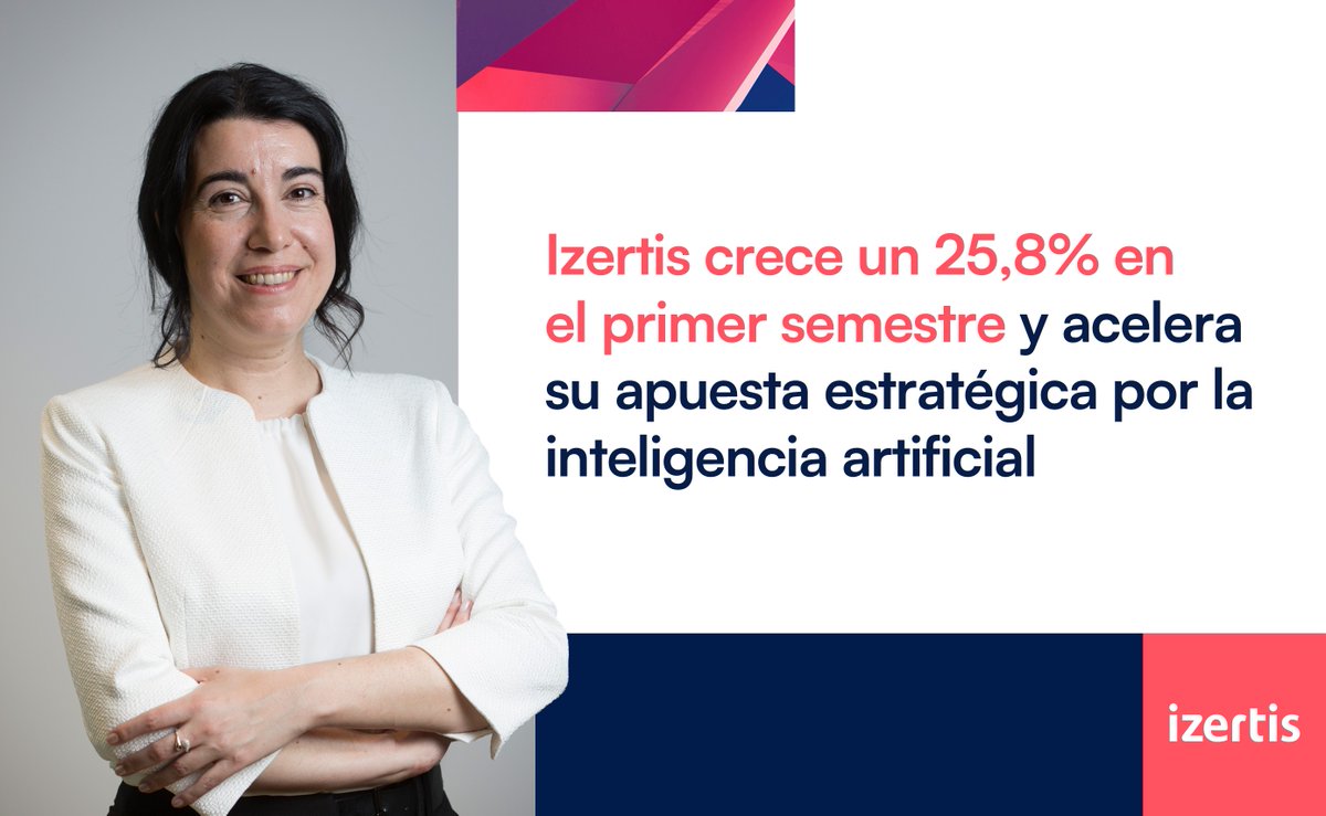 IZERTIS's tweet photo. 📊 Presentamos los #ResultadosIzertis del primer semestre de 2026, con unos ingresos de 98,1 M€ (+25,8%) y un EBITDA normalizado de 11,5 M€ (+4,3%) https://t.co/NZ8Yl6mn8r #OneTechAhead https://t.co/yhSRTQbGYm