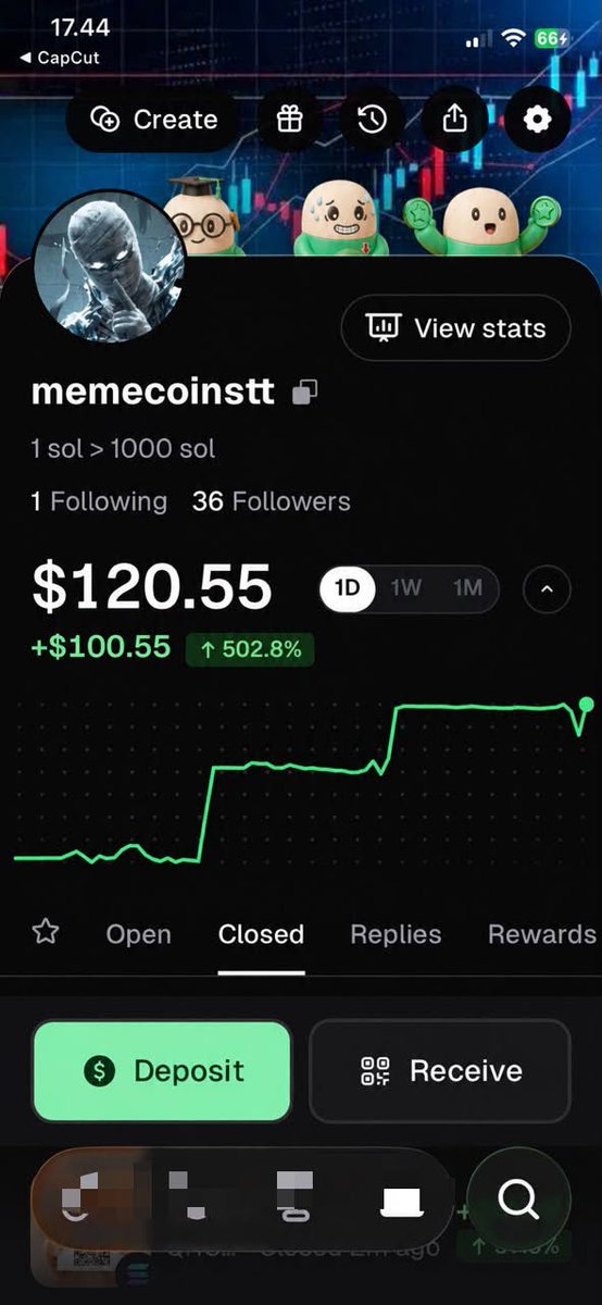 BlueChiipDEX's tweet photo. I managed to turn $20 into $120 with memecoins recently check out the progress here.
https://t.co/zS1viDX9OV
#pumpfun #memecoin https://t.co/4CNO4F1NHr