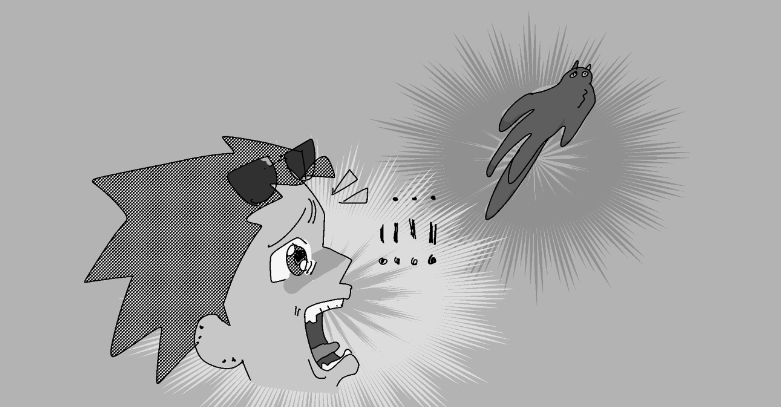 zobitown's tweet photo. bullshit comic from 2021 I just found my cat used to do this thing where she runs in front of my feet while I'm walking and then acts scorned when I kick her on accident it stressed me out so bad https://t.co/30erFWsDNQ