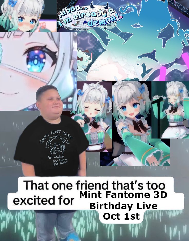 gupple86's tweet photo. That one friend that's way too excited for Mint Fantome's 3d Birthday live concert (it's me 💚) https://t.co/NxKwzWyeRw