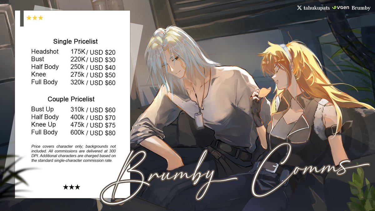 tahukupats's tweet photo. Brumby's Commission Sheet
Vgen: https://t.co/coZxFiduYP
Comm GG: https://t.co/C2wtck0u2T https://t.co/rHgGySFAne