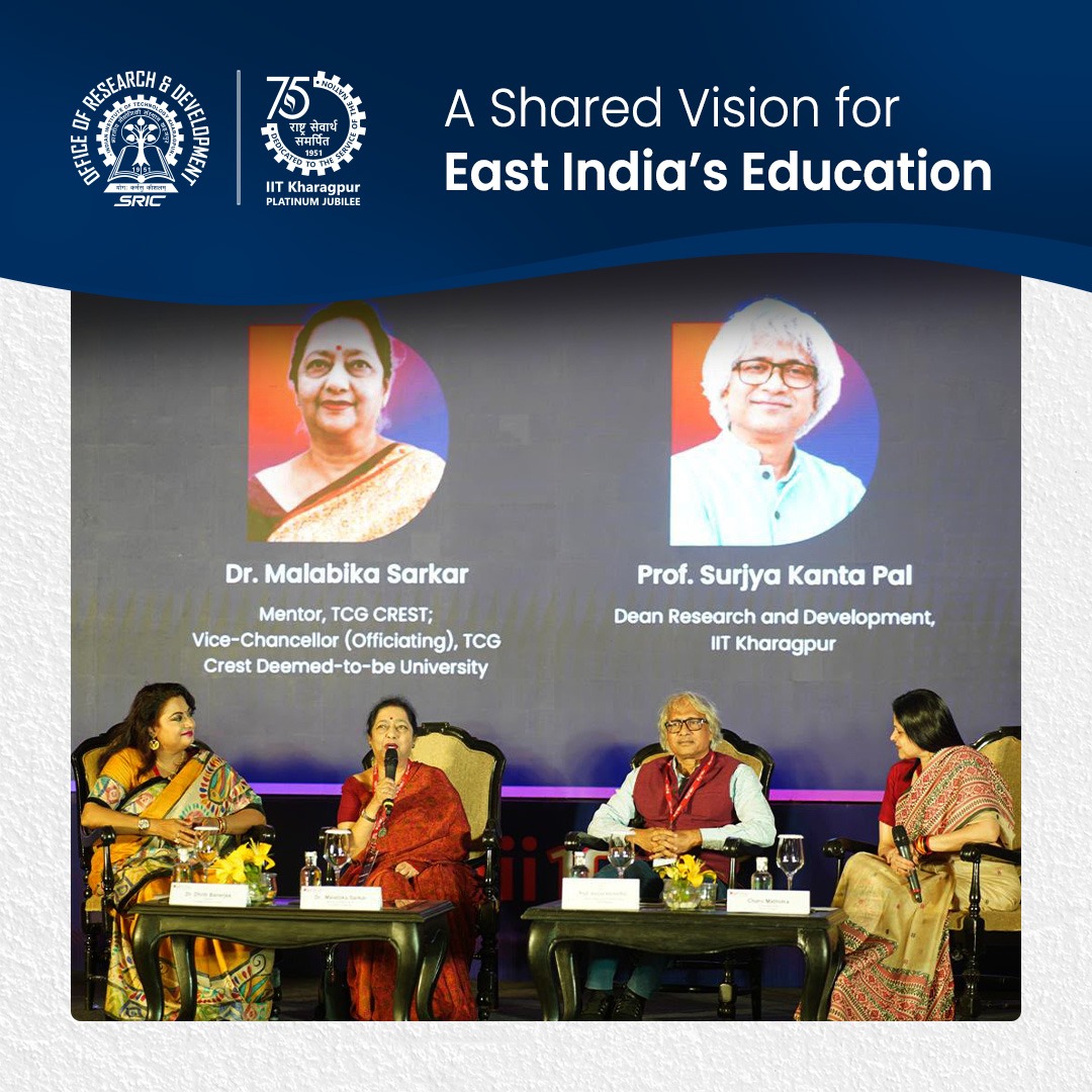 OfficeofRnDIIT's tweet photo. East India's Education Legacy 🎓

At #Digii100x East India, Prof. Surjya Kanta Pal, Dean, R&amp;D, @IITKgp, joined Dr. Dhriti Banerjee, Director, @ZSIofficial, and Prof. Malabika Sarkar, Mentor, TCG CREST, to discuss the region's educational journey and the next leap. https://t.co/4yIxfEjfuF