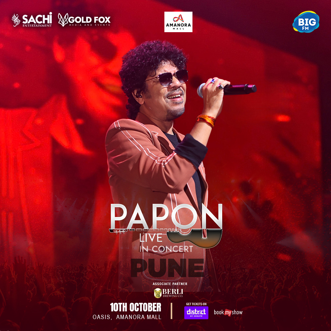 BIGFM_RBNL's tweet photo. Pune, your Papon era is officially loading. 👀🎶
Papon is all set to bring his live concert experience to Pune!
📅 10th October
📍 Amanora Mall
🕓7 PM onwards
🎟️ Book your tickets now. Link in Bio | District & BookMyShow
#Papon #BIGFM #SachiEntertainment #Pune #Amanora #BIGFMIndia