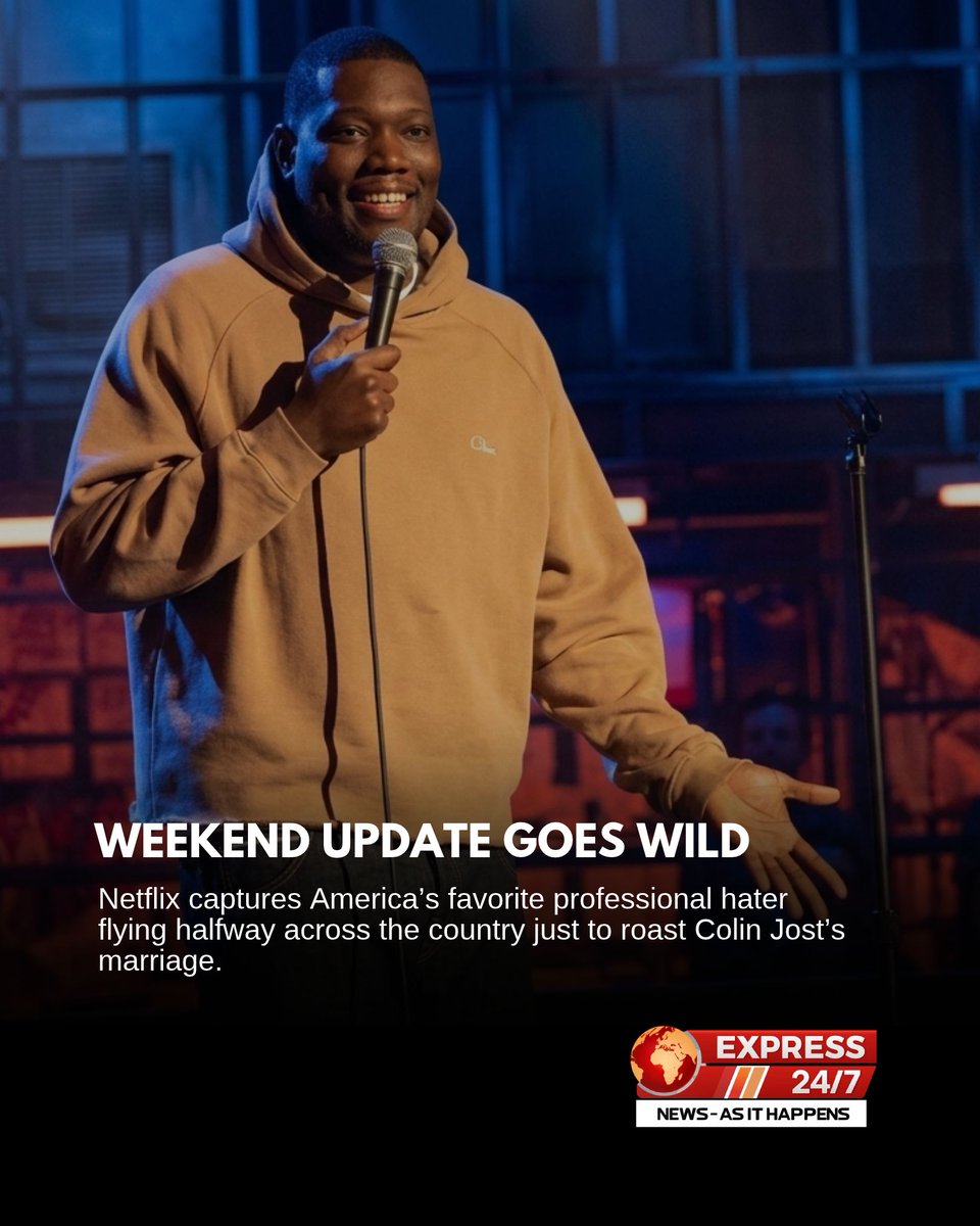 Express247PK's tweet photo. Michael Che will drop his third Netflix stand-up special, Shot in Minnesota, taped at Minneapolis’ First Avenue and featuring plenty of jokes about Colin Jost!

#MichaelChe #Netflix #ShotInMinnesota #StandUp #SNL #TVNews #Express247 https://t.co/8cfxWfC8gI