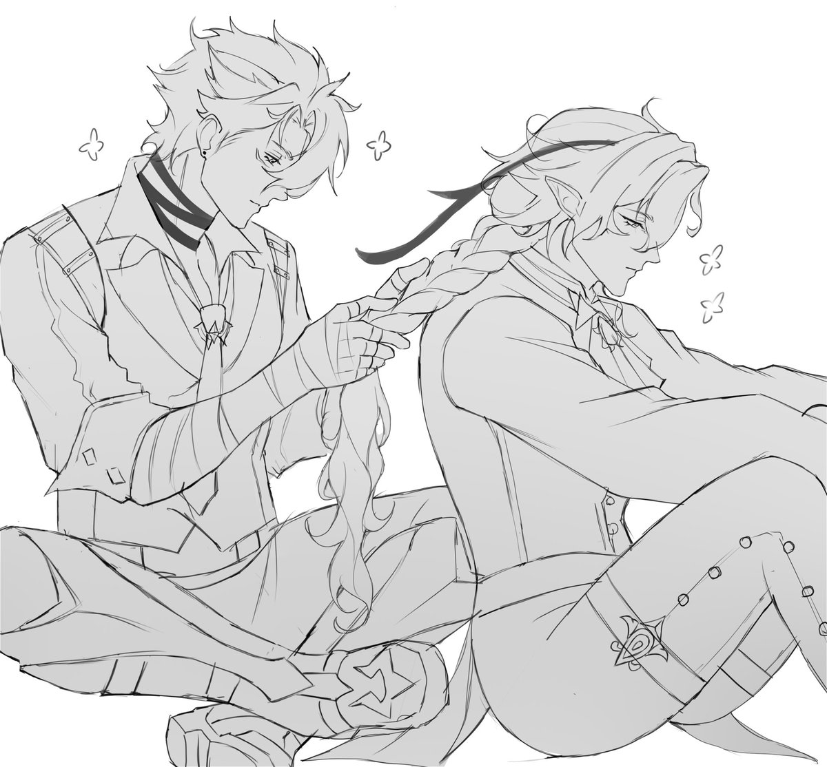 Zinbytes's tweet photo. let’s braid neuvipapas hair ٩(ˊᗜˋ*)و ♡
#wriothesley #neuvillette https://t.co/m2TZHcYvpl