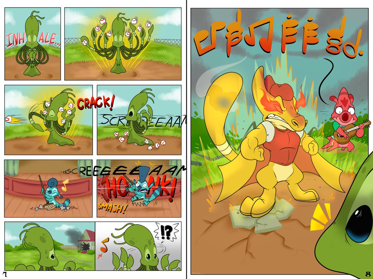 ExperimentKC's tweet photo. Yin and Slugger face off in an epic game of baseball! Slugger seems to dominate as usual until Yin finds an unusual juice box in her team's cooler. After she starts making a comeback, Slugger finds his own strange juice box.
Thanks to @AngoraRam for drawing these!
#LiloAndStitch https://t.co/2kuvDHkAws