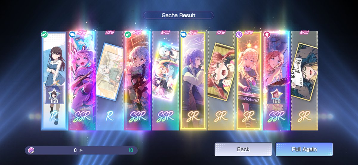 hydaelin's tweet photo. Did I just use a lifetime amount of luck or are the drop rates super high!? 🤯💀
#BanGDream #OurNotes #バンドリ https://t.co/SvytosMFMl