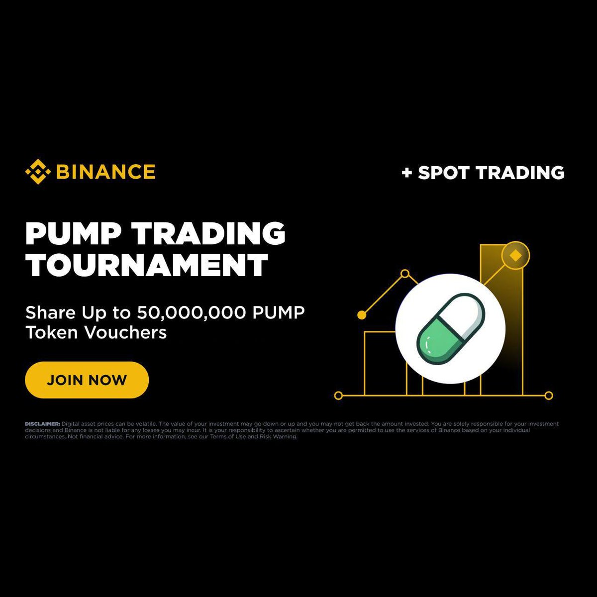 Mrderrix's tweet photo. *PUMP Trading Tournament: Trade to Share Up to 50,000,000 PUMP Token Vouchers*

Binance is thrilled to launch a  (PUMP) Trading Tournament where eligible users will have a chance to share a total prize pool of 50,000,000 PUMP in token vouchers!

👉🏻 https://t.co/sYVwPRzL8N