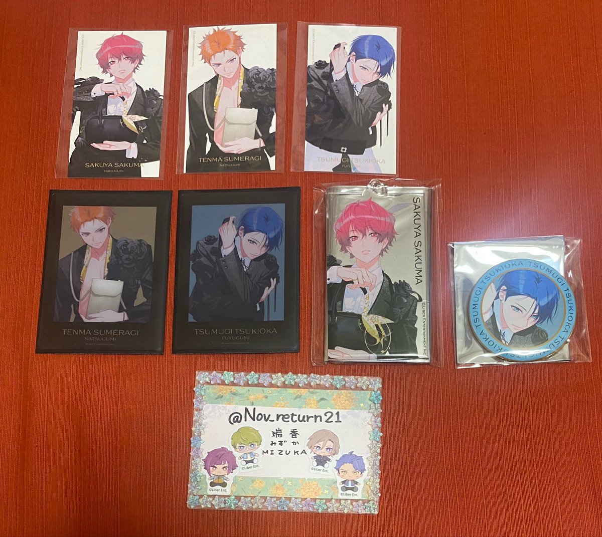 Nov_return21's tweet photo. 【交換,譲渡】A3! 大丸 DAIMARU MATSUZAKAYA コラボ

(譲)
咲也、天馬、紬[画像参照]

(求)
アクキー,缶バッジ／万里、定価(＋送料)
ステッカー／万里
購入特典／咲也、万里
⚠️特典は万里優先(1:1🆗)のため、咲也は万里含みの2:2での交換のみ

大阪付近手渡し、または郵送で宜しくお願い致します。 https://t.co/lbYkFB28Jo