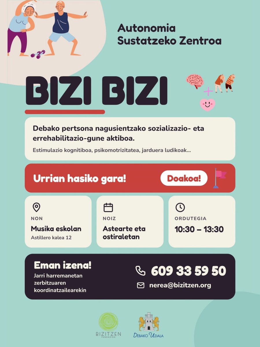 DebakoUdala's tweet photo. ⏳ Debak Bizi-bizi programa jarriko du martxan, hauskor egoeran dauden pertsonei laguntza eskaintzeko.

👥 El programa fomentará la socialización y el bienestar de las personas mayores.

Albistea 👉 https://t.co/WcwN05vCgf

Noticia 👉 https://t.co/CO6YtL7DLl

#deba #debakoudala https://t.co/F7Z1oZrK8p