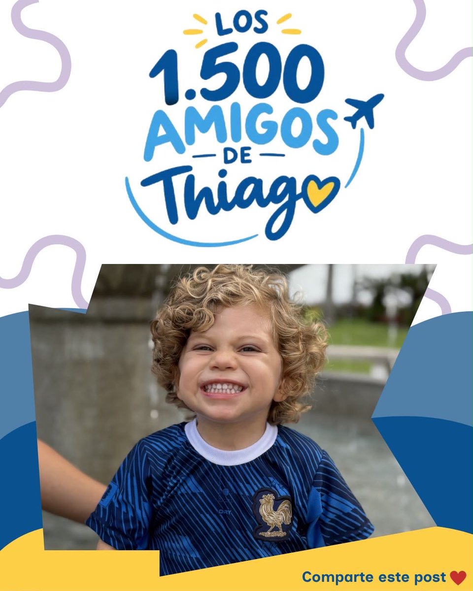 sandrayepez1's tweet photo. Soy la Bita de Thiago 3 años (la abuelita) y hoy quiero pedirles que me ayuden a compartir su historia. 💙

Mi pequeño nieto tiene parálisis cerebral espástica con diplejía  y epilepsia de difícil control. La familia está buscando nuevas alternativas de tratamiento para su epilepsia por sus repetidas convulsiones, y así ayudarlo a mejorar su calidad de vida.

Por eso nace Los 1.500 amigos de Thiago: una cadena de solidaridad para reunir 1.500 personas que, con $20 cada una, nos ayuden a acercarlo a nuevas oportunidades.🙏

Si no puedes aportar, compartir también puede cambiarlo todo.💙

https://t.co/ZcjVwkqKCE

¿Me ayudan a que esta historia llegue muy lejos? 🫶