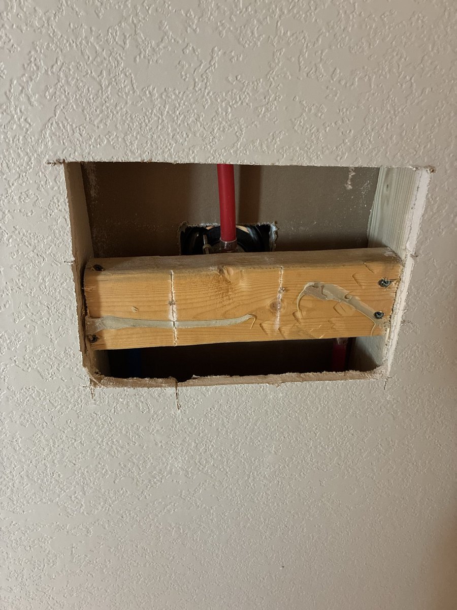 TheFortressInc's tweet photo. We closed on our last 3-bedroom, 2.5-bath, 2-car garage townhome last Friday & got a call from the new owner the night of the closing saying she had hardly any hot water pressure in her master shower. 

Our plumber went out first thing Saturday morning & tried replacing the shower cartridge. That didn’t work. He tried blowing out the valve. That didn’t work. He called & said he was going to have to cut a hole in the sheetrock to figure out the issue. It’s the absolute last thing you ever want to hear & the last thing you want to subject a new buyer to. 

Our plumber made a cut in the drywall behind the shower valve & ended up cutting out pieces of the hot water line to assess the problem. In 26 years I’ve literally never seen this one. The hot water pex line was jammed full of wood chips 🙄 We’ve told you many times we’ll share our good & bad….this one was just someone being careless. 

He replaced the affected lines & our new owner had high-pressure hot water in the master shower by 9:30 am. I was appreciative our plumber went the extra mile to help the new buyer out. Tony is a great member of our team!

The work wasn’t done however. The drywall guys had to patch, mud & sand the hole in the wall several times Monday & then do a final texture coat first thing Tuesday morning. We do knockdown walls & ceilings in all our townhomes & it makes patching a breeze. 

Our painting crew had a deadline to meet at another job of ours, so I got called out of the bullpen to finish the job with a bucket & paintbrush yesterday afternoon. It’s honestly good for the culture of our team to see me roll up my sleeves & do the dirty work sometimes. They all know that no job is beneath me. 

The new owner called today with kind words about Tony’s willingness to go the extra mile & our communication with her through the process. What started out as a rocky mess turned into a relationship-builder in the end! Funny how it works like that sometimes 👊🏽