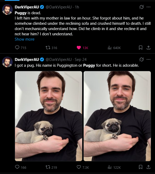 aryan1873's tweet photo. it sounds like you killed your dog in less than a week and blamed it on ur mother in law https://t.co/IGXHIKiBYZ