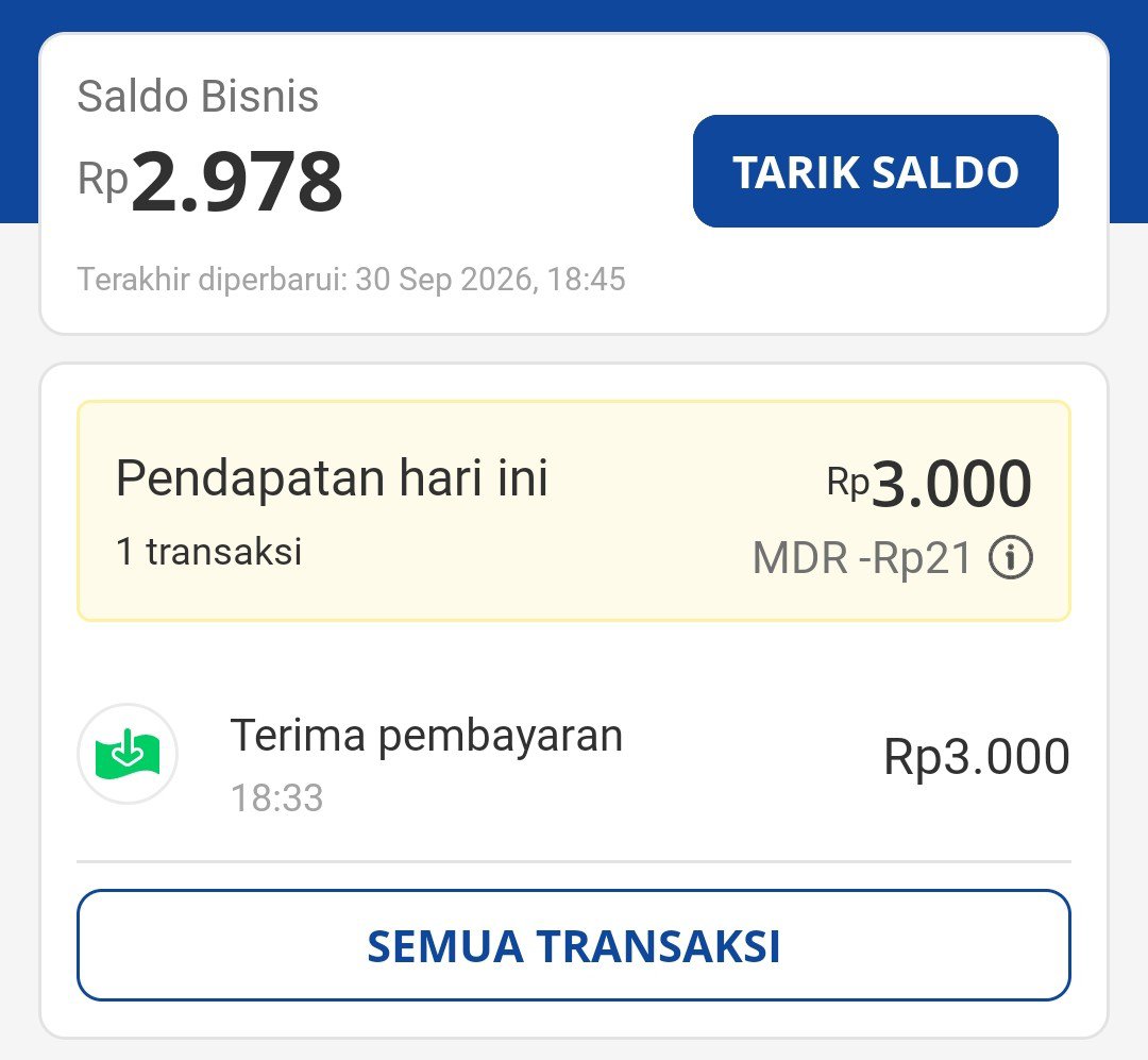 anattaee's tweet photo. @DeliaSnacks ini aku tdi ngetes tf 3k dari gopay pake qris dana kena potongan, apa krna aku milih bidang bisnisnya toko online dan bagian seluler dan telekomunikasi ya?? https://t.co/bUOilcjZf7