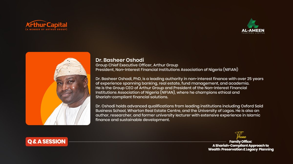 Arthur_Grp's tweet photo. Meet our Speakers for the Q&amp;A session.

What does it take to preserve wealth, structure a family office, and build a lasting financial legacy in a Shariah-compliant way? 

Register here to join the webinar https://t.co/zncC0xTJX1 
#arthurcapital #arthurgroup #webinar https://t.co/Ch5UFdX8An