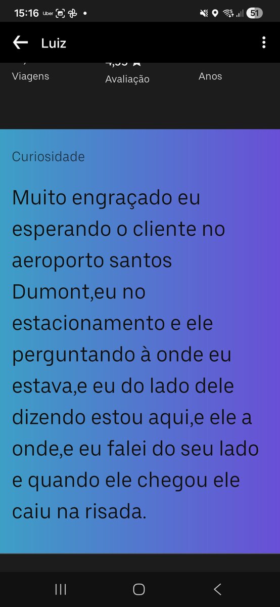 mandenhafl's tweet photo. encantada com a curiosidade do meu uber https://t.co/bTeuwn15c6