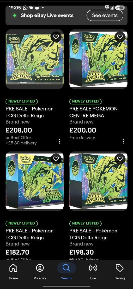 hitchen_ry49062's tweet photo. @pokemondealsuk Missed the last two main set Pokemon drops in a row due to errors in the system. Tonight’s has failed because they don’t recognise my address that they have delivered to numerous times but don’t worry can buy them on eBay for nearly 4 times msrp already! Absolute joke! https://t.co/8TYd9c0oSt