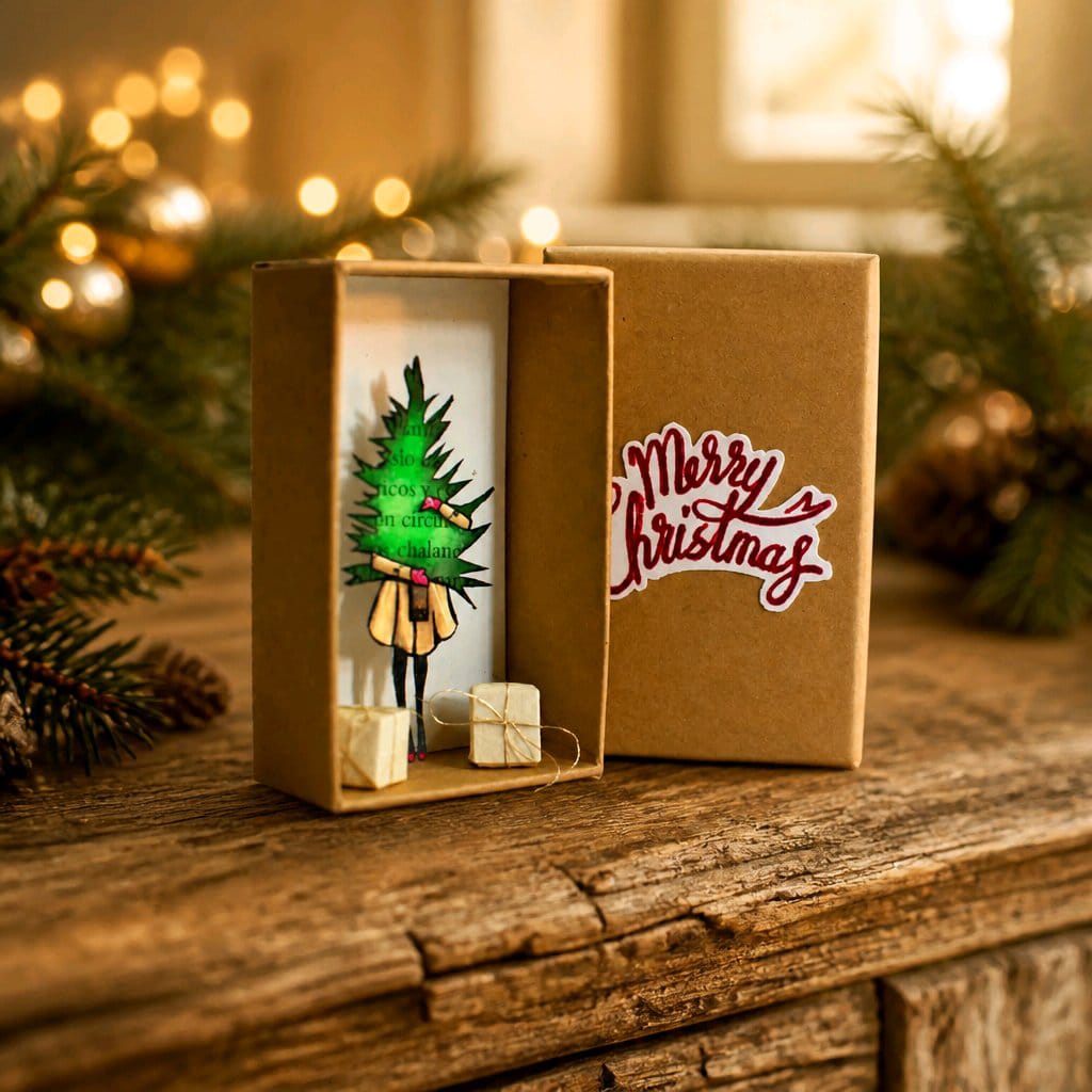 MalenaValcarcel's tweet photo. Matchbox Christmas Diorama - Holiday Tree - Season Gifts https://t.co/DjTlplWAwK