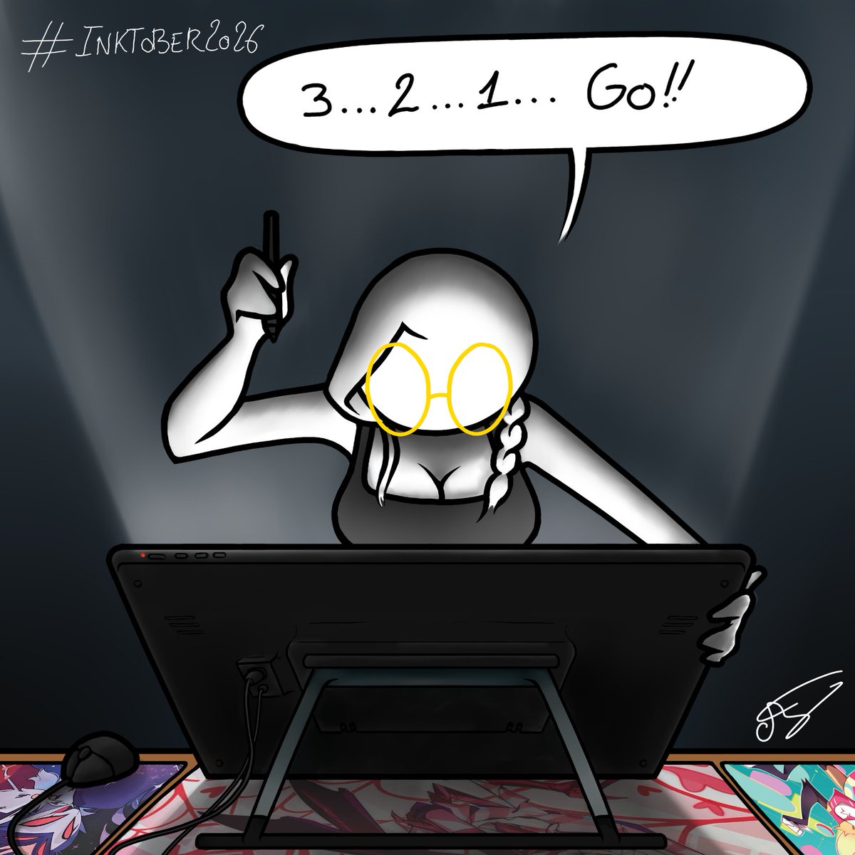Aurorewolf37's tweet photo. Jour -1 du #inktober2026 GO !!!

 #inktober #drawingchallenge https://t.co/vjXM5Y3h7q