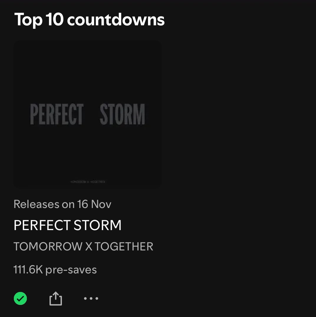 txtonmx's tweet photo. "PERFECT STORM" ha entrado al Top 15 Countdowns Chart de Spotify en el puesto #14 con 111.6K pre-saves.

— Sigan dando pre-save y compártanlo en todos los tweets que encuentren. 🔥

🖇️: https://t.co/JqJLdVLcGN https://t.co/58YTtmC8NN