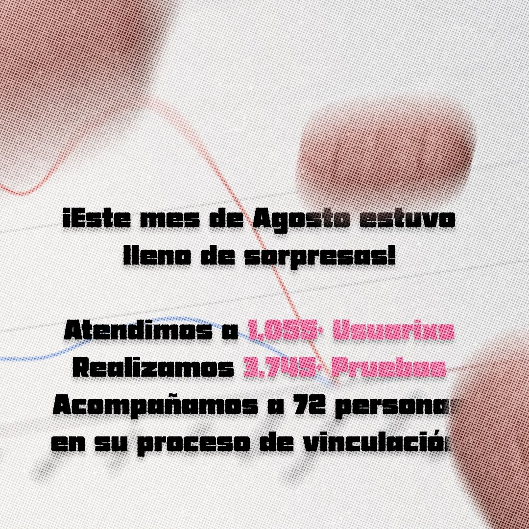 Alainwho's tweet photo. Amigassssss y rivales en mundos desiguales que les dijeraaaaa. Aquí los números de Agosto no mms! Ya hasta acabo septiembre! Es que neta no mms, cada día son muchísimas actividades y usuarixs que atender. Aquí andamos bien recias, sin eventos con farmacéuticas y cuotas de recuperación, trabajamos diario y siempre a la par de nuestros iguales: nuestros pares. Aquí estaremos siempre 🫰🏾✨🔺