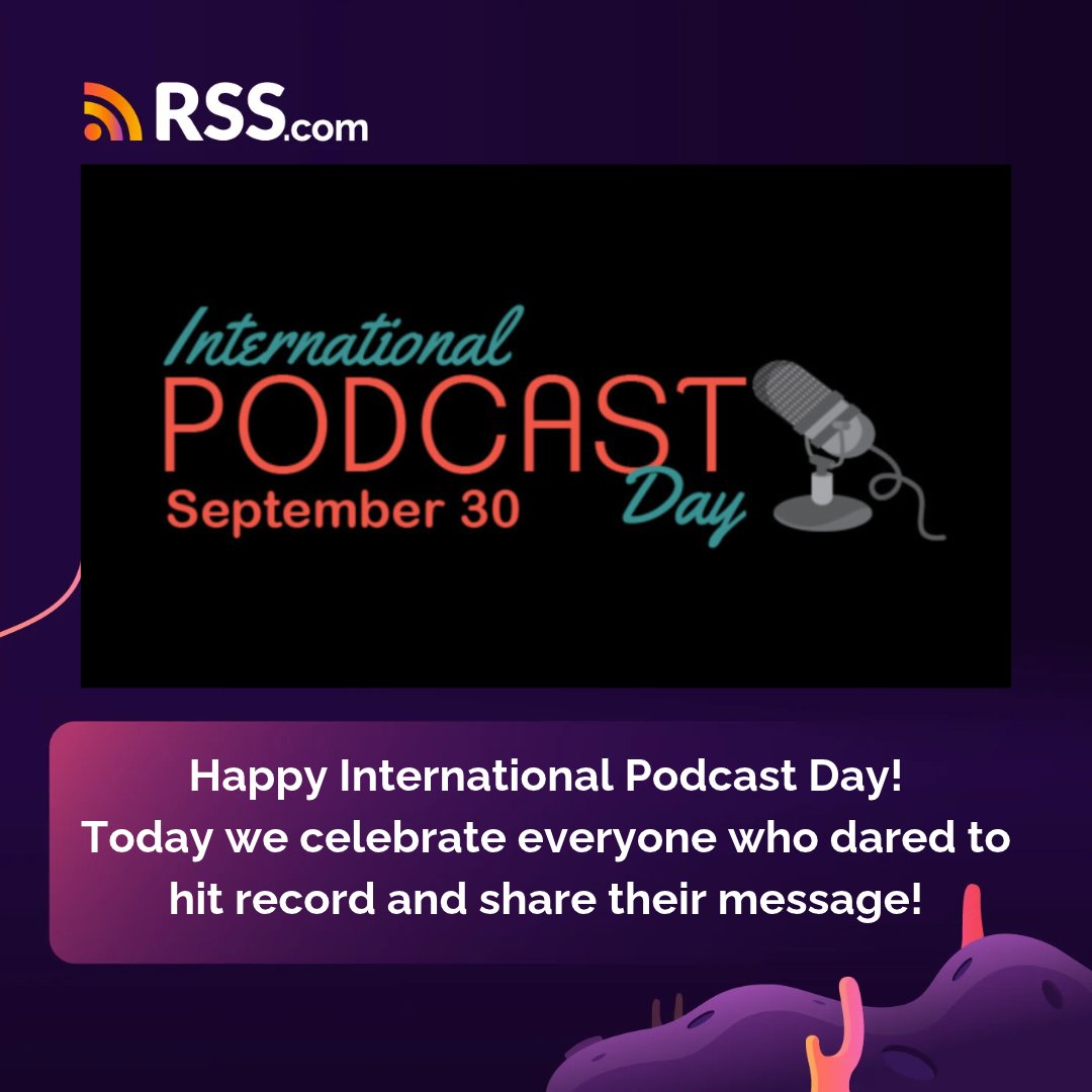 rss's tweet photo. Happy International Podcast Day! Today we celebrate everyone who dared to hit record and share their message! 🥳

Whether you're a video podcaster, audio only, or a hybrid creator, your show matters. 🎬🎙🎧

#InternationalPodcastDay https://t.co/QJOf90ONmR