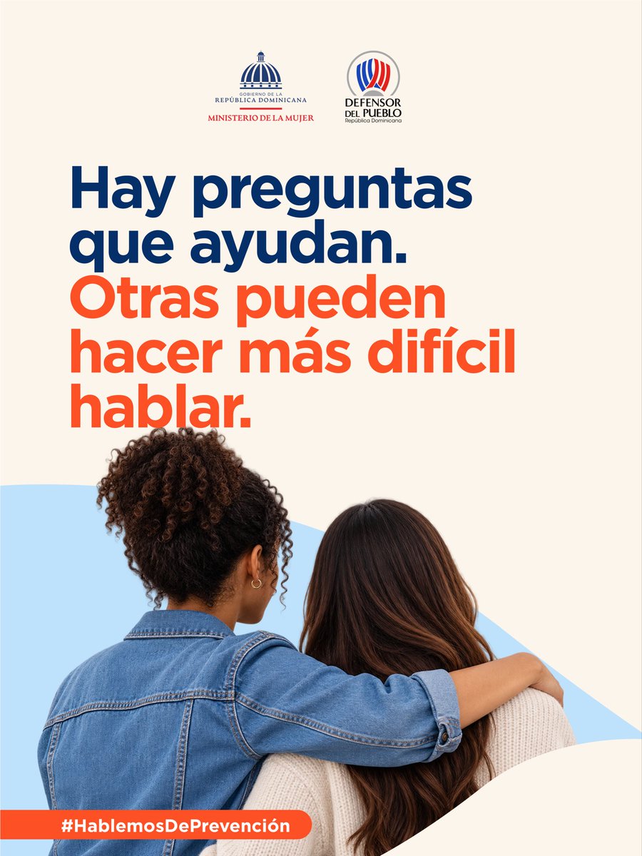DefensorRD's tweet photo. 🤝🏽 Acompañar también es dar espacio, confianza y respeto.

Cuando alguien decide compartir una situación difícil, escuchar con atención y estar presente puede ser un primer paso para que se sienta apoyada. https://t.co/0ChHVCYGUR